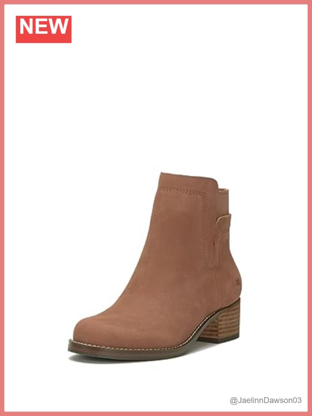 Leather Pull-On Ankle Booties with Almond Toe Stacked Heel